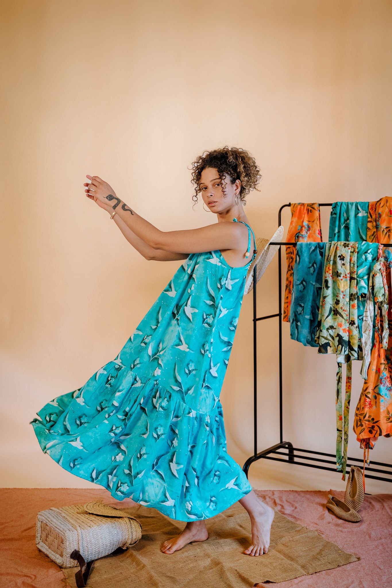 Strappy Dress in Tuyour Print