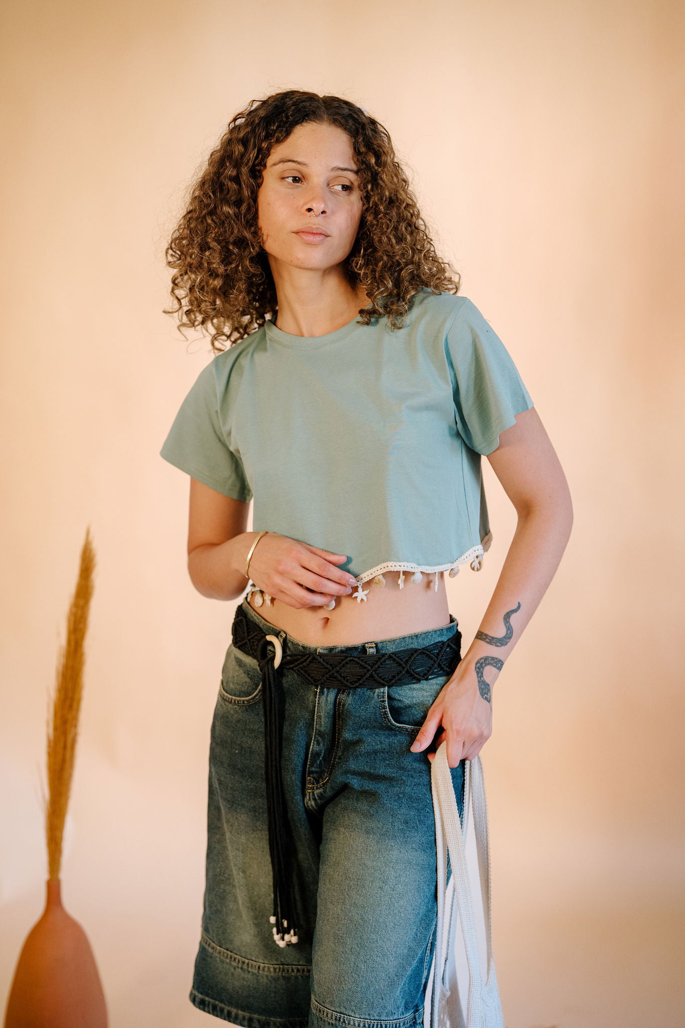Mint Shella Cropped Tee