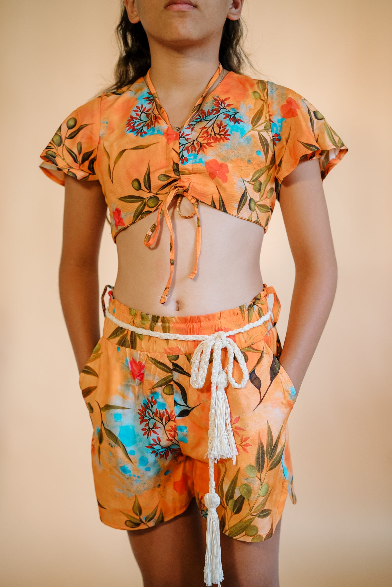 Little Firefly Crop Top in Zaytuna Print