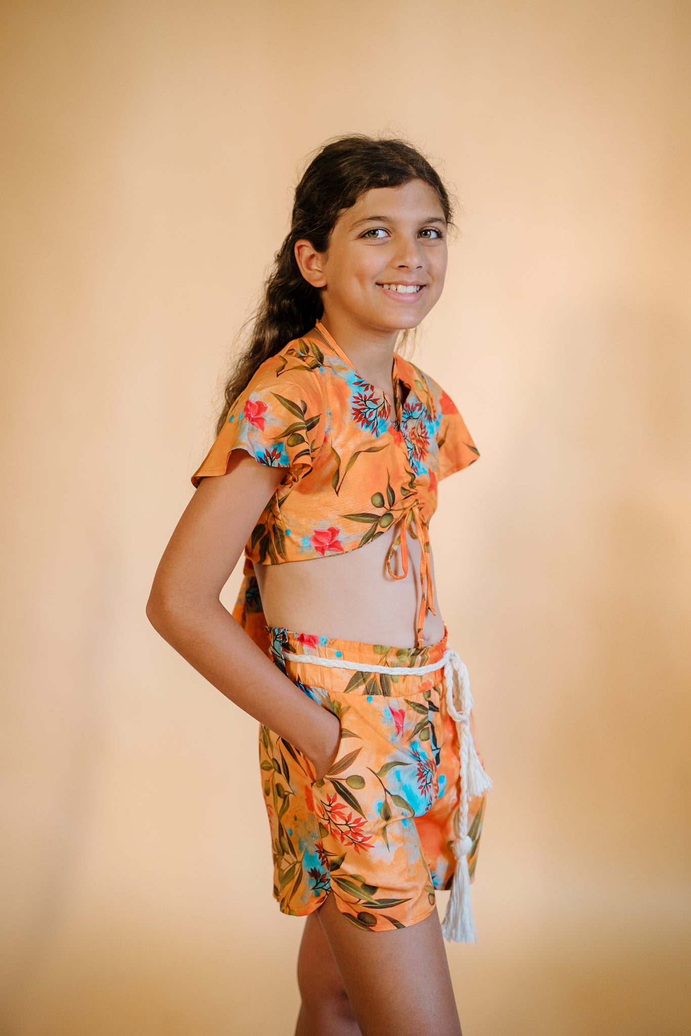 Little Firefly Crop Top in Zaytuna Print