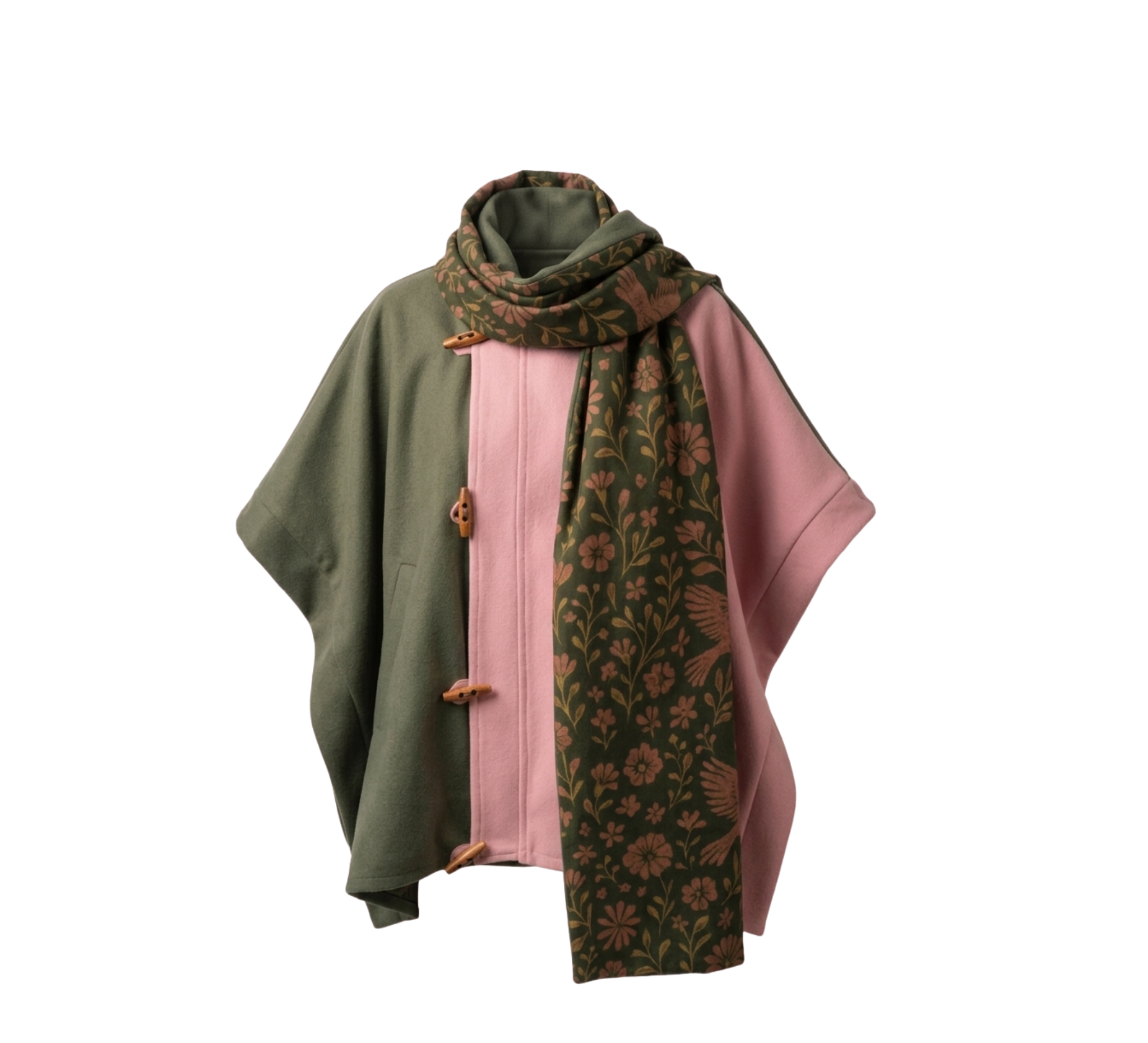 Sukoon Poncho in Rosey Forest