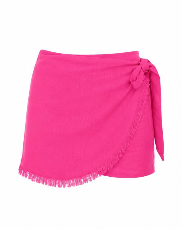 Sunset Shorts in Linen Fuchsia