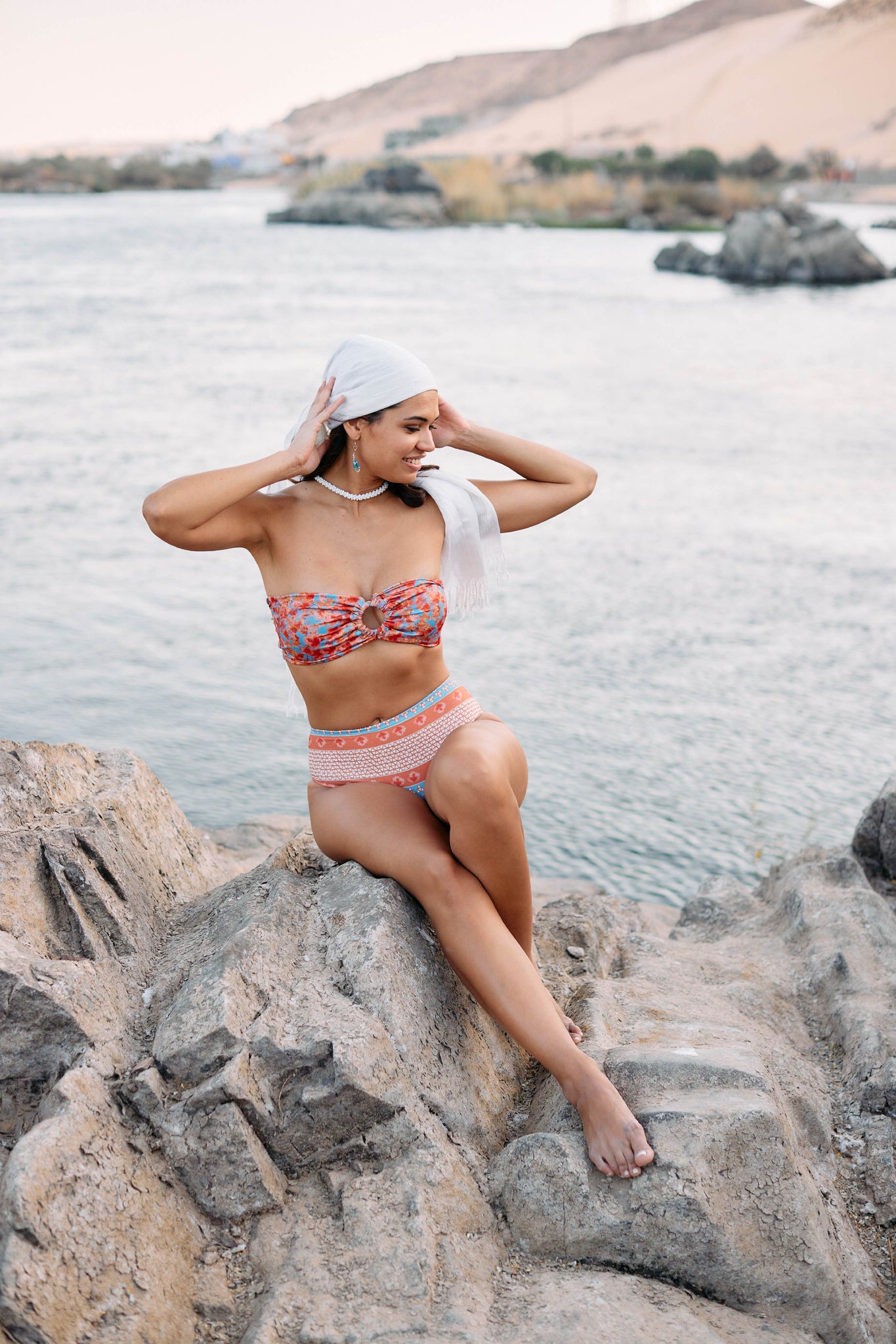 Seheil Bandeau Bikini Top Aqua