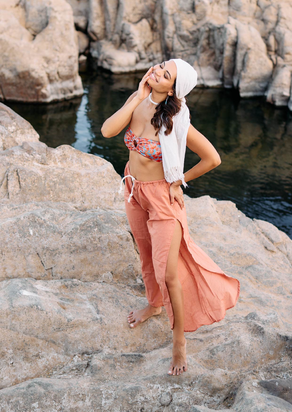 Seheil Bandeau Bikini Top Aqua