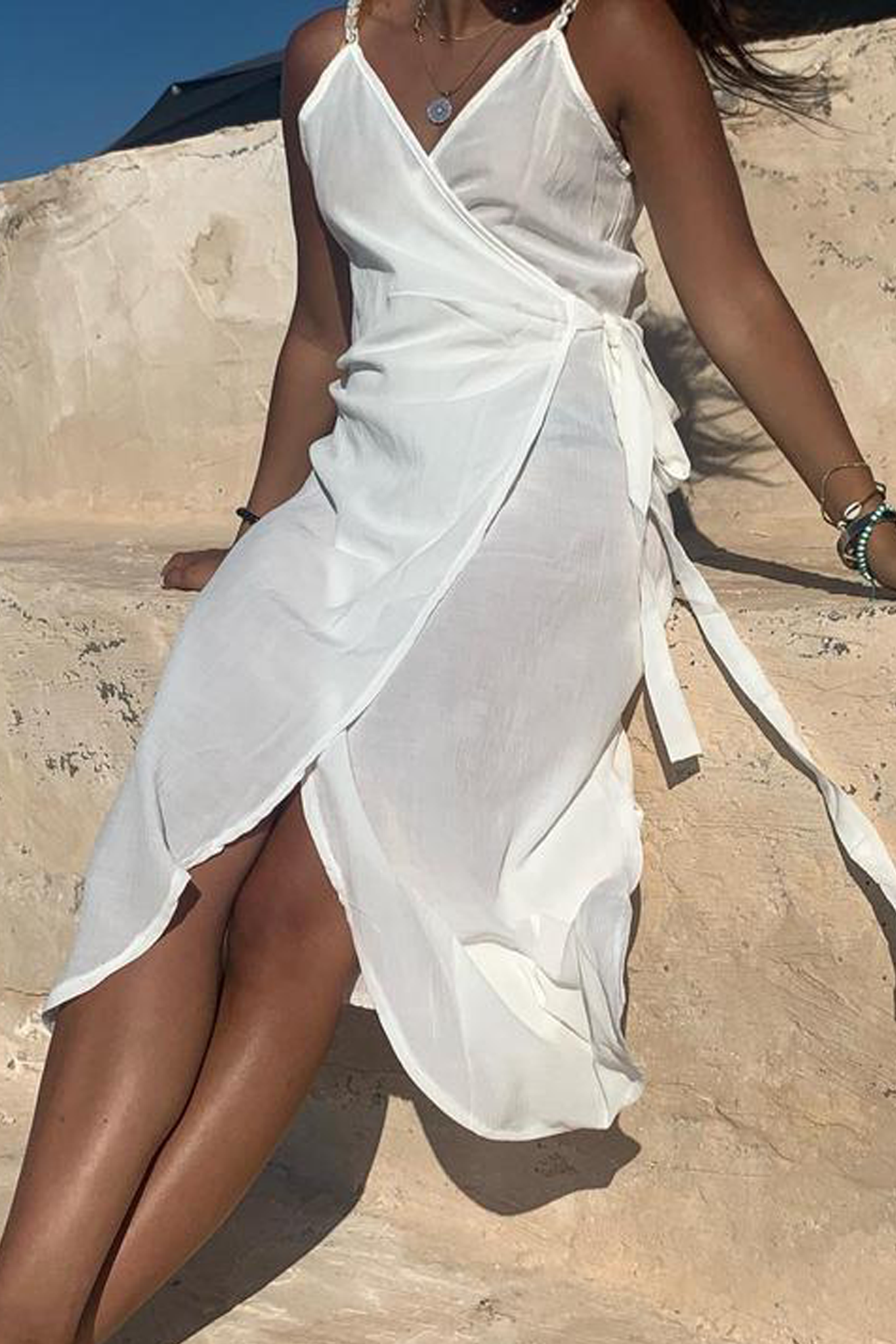 Vanilla Shell Strappy Wrap