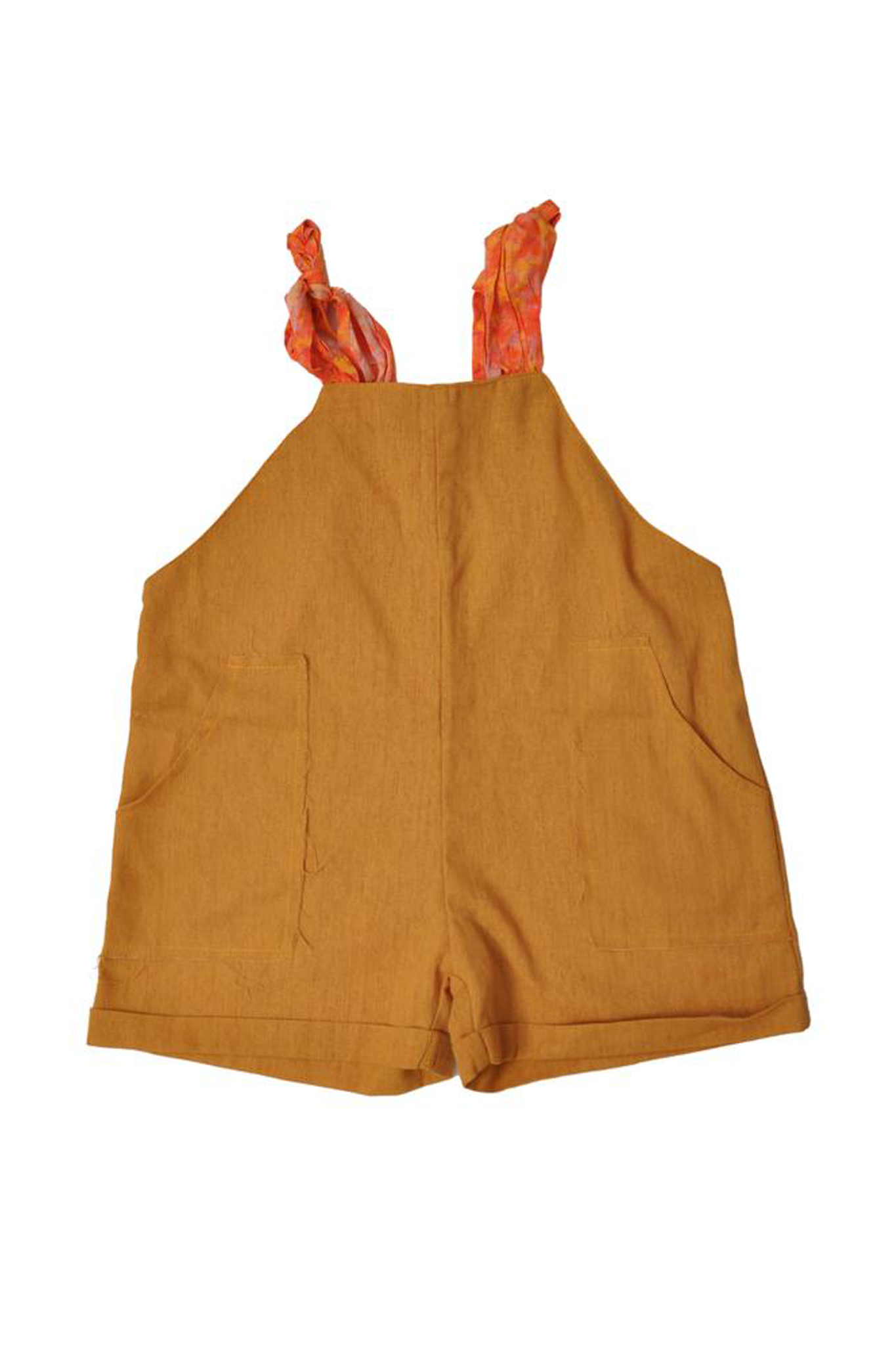 mini linen yellow romper